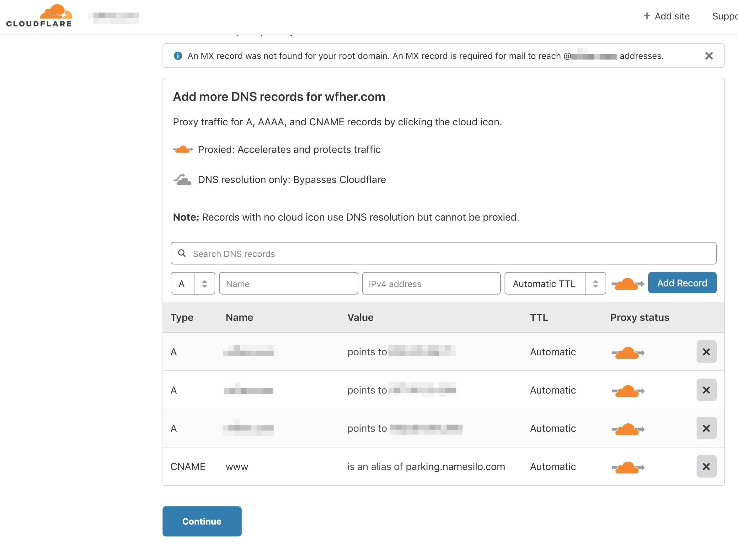 cloudflare dns settings