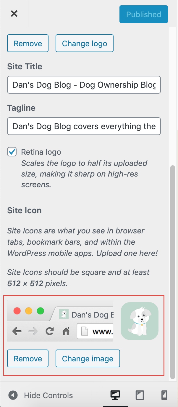 wordpress icon upload